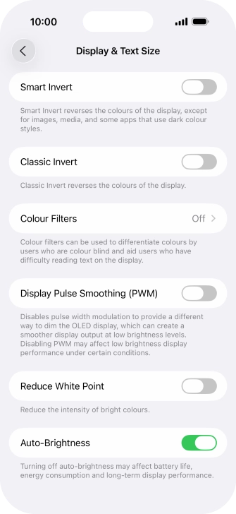 Press the indicator next to 