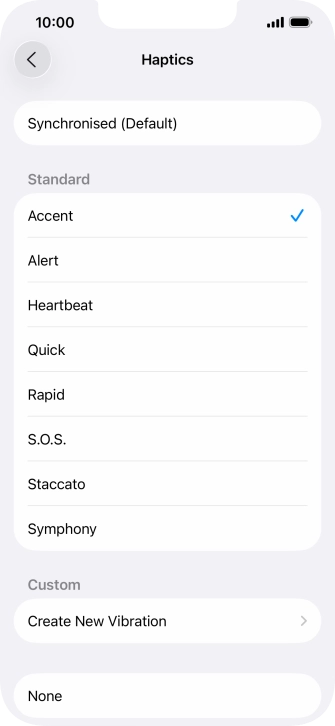 Press the required setting to turn on the function.