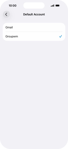 Press the required email account to select the email account as your default account.