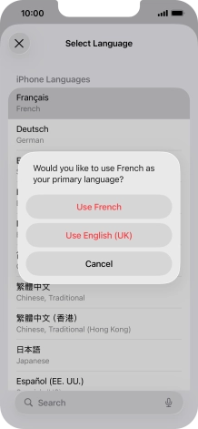 To select the new language as the default phone language, press Use ‹language›. To select the new language as the default phone language, press Use ‹language›.