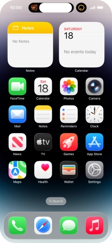 If you have a running application in Dynamic Island, it's displayed at the top of the screen.