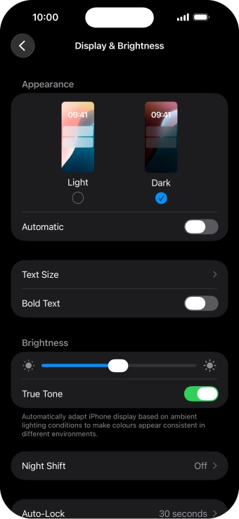 Press the indicator next to 