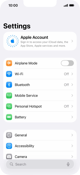 Press Apple Account.