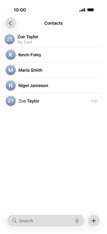 Press the required contact. Press the required contact.