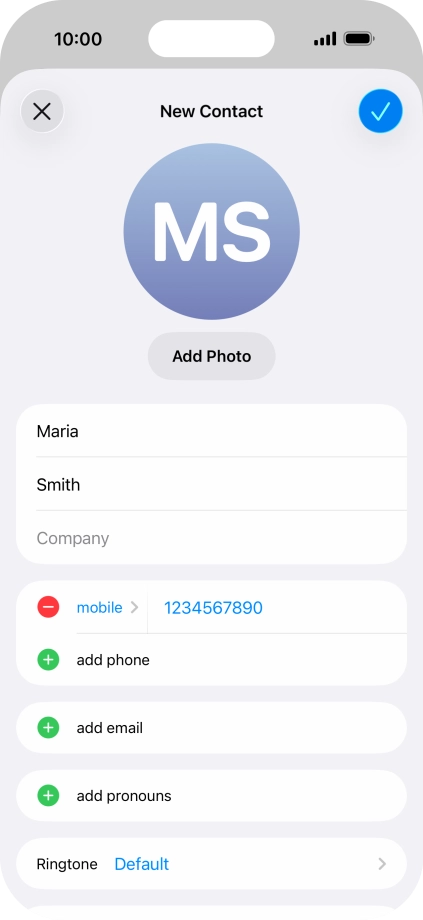 Press the confirm icon. Press the confirm icon.