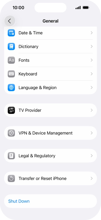 Press Transfer or Reset iPhone.