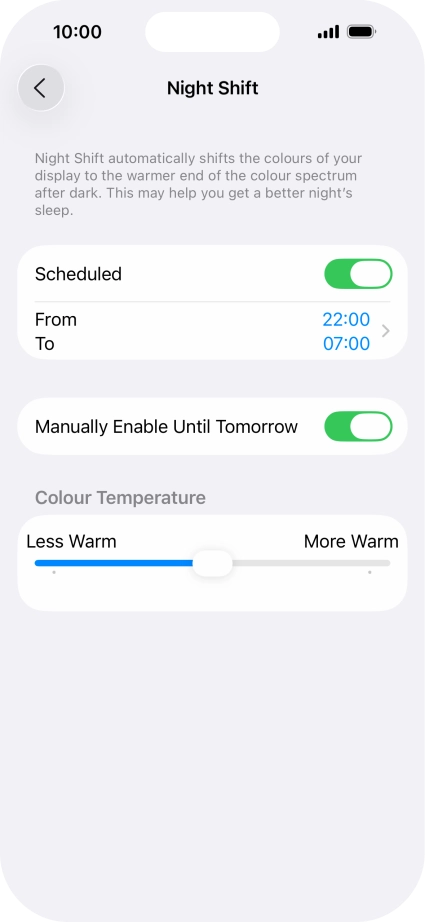 Press and drag the indicator below 