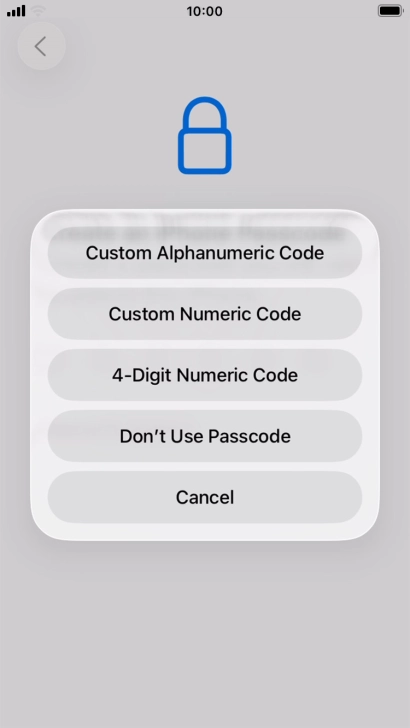 Follow the instructions on the screen to turn on use of phone lock code or press Don't Use Passcode. Follow the instructions on the screen to turn on use of phone lock code or press Don't Use Passcode.