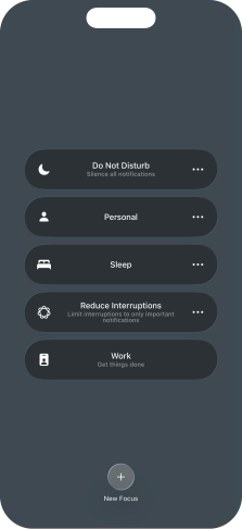 Press the required focus mode to activate or deactivate it immediately.