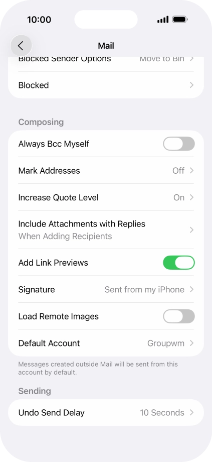 Press Default Account.