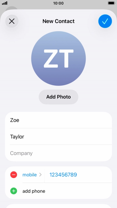 Press the confirm icon.