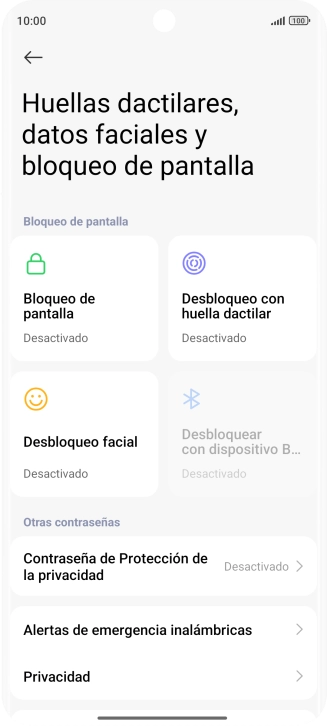 Pulsa Desbloqueo con huella dactilar. Pulsa Desbloqueo con huella dactilar.