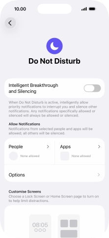 Press People and follow the instructions on the screen to select which contacts you would like to receive calls and notifications from when Do Not Disturb is turned on.