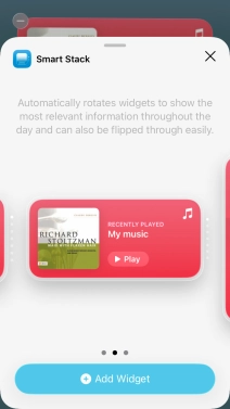 Slide your finger right or left on the screen to select the required widget size. Slide your finger right or left on the screen to select the required widget size.