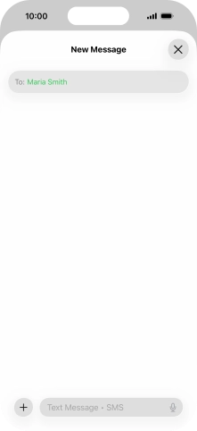 Press the text input field and write the text for your text message.