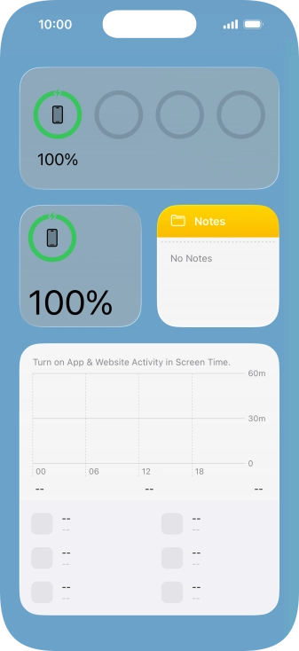 Slide your finger up or down on the screen to see more widgets.