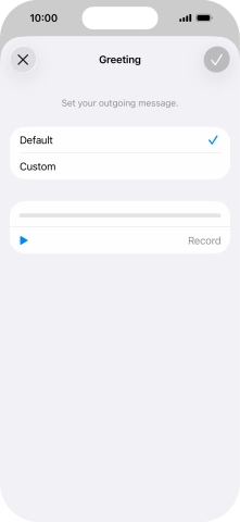 Press Default to select the default greeting.