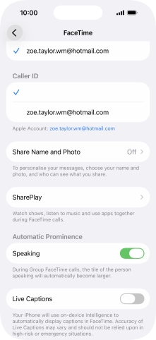 Press the required setting below 