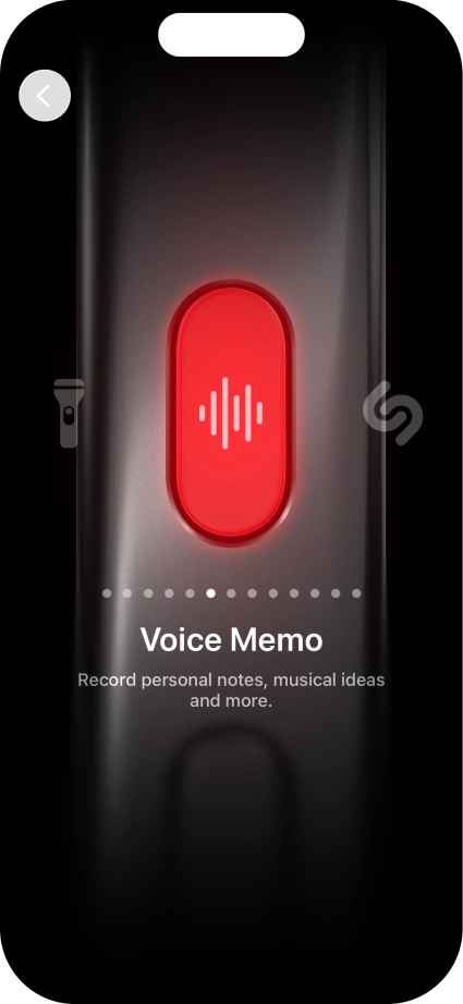 Slide your finger right or left on the screen to select the required function. Slide your finger right or left on the screen to select the required function.