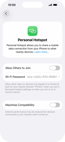 Press Wi-Fi Password and key in the required password.