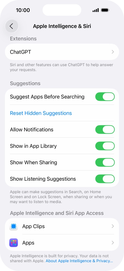 Press the required app.