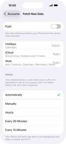 If you turn off the function, press the required setting.