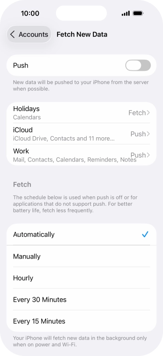 If you turn off the function, press the required setting.