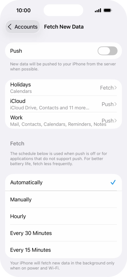If you turn off the function, press the required setting.