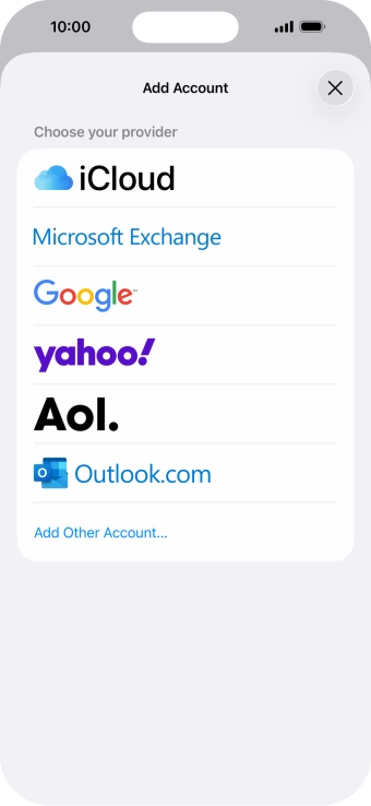 Press Microsoft Exchange.