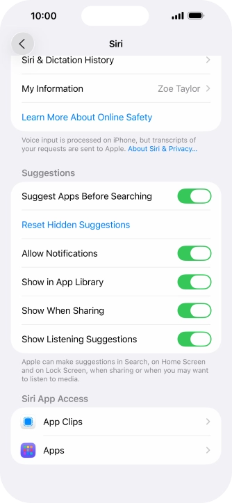 Press the required app.