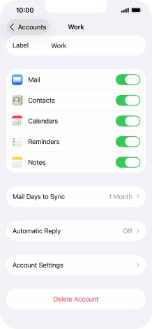 Press Delete Account.