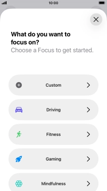 Press the required focus mode and follow the instructions on the screen to add the selected focus mode.