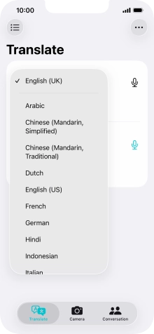Press the required source language.