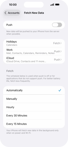 If you turn off the function, press the required setting.