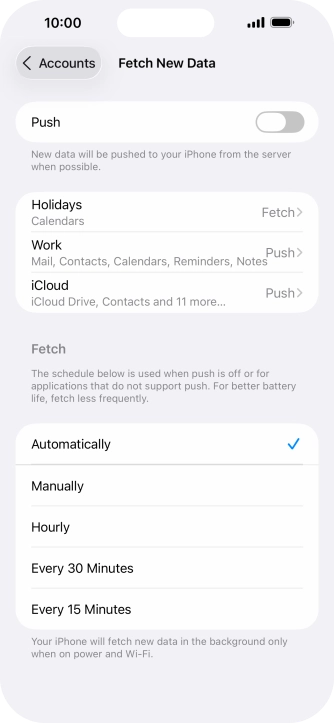 If you turn off the function, press the required setting.