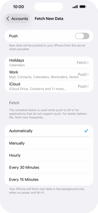 If you turn off the function, press the required setting.