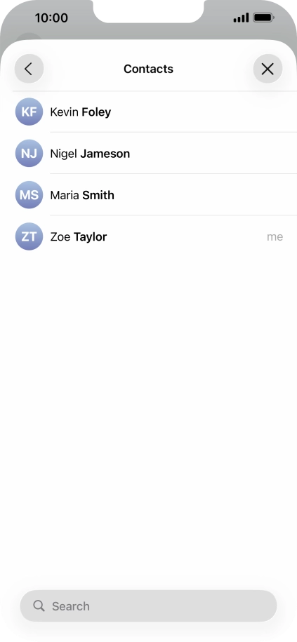 Press the required contact. Press the required contact.