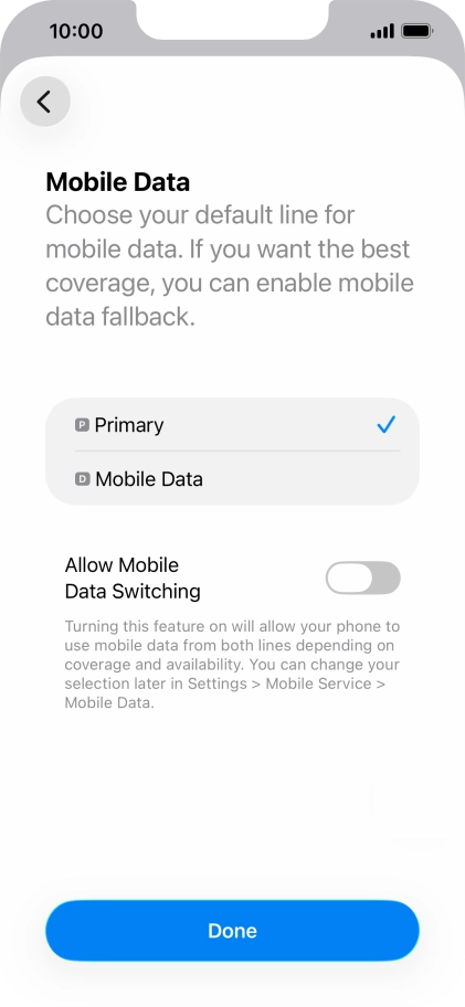 Press the indicator next to 