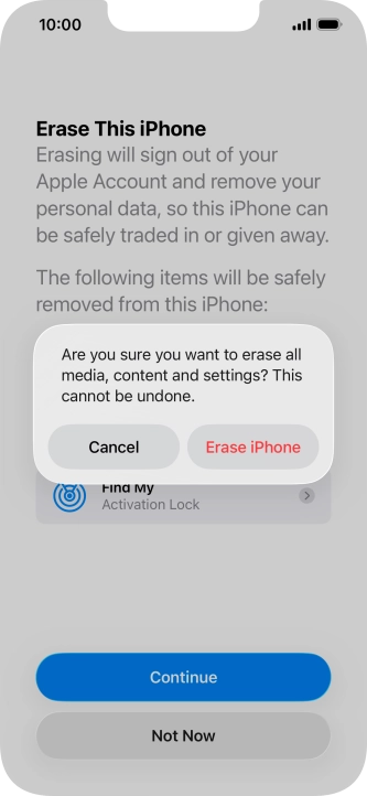 Press Erase iPhone.