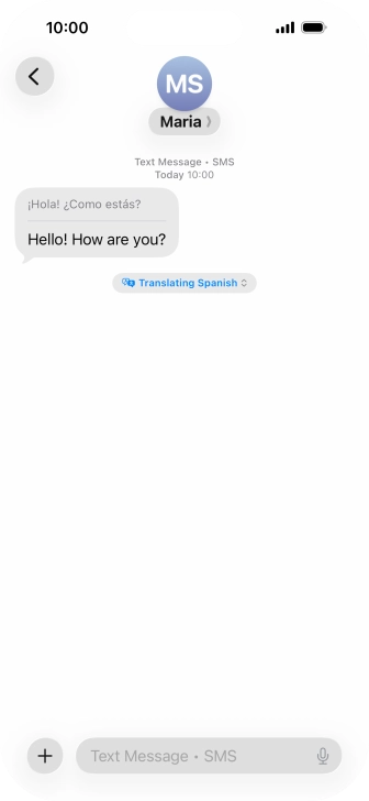 Press Translating ‹language› and follow the instructions on the screen to select language display or exit Live Translation.