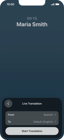 Press Start Translation to use Live Translation during your call.