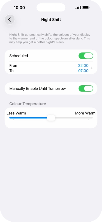 Press and drag the indicator below 