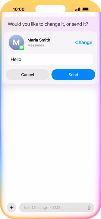 If an app is open on your phone, such as Messages, you can also use the functions available here, e.g.: REPLY [text].