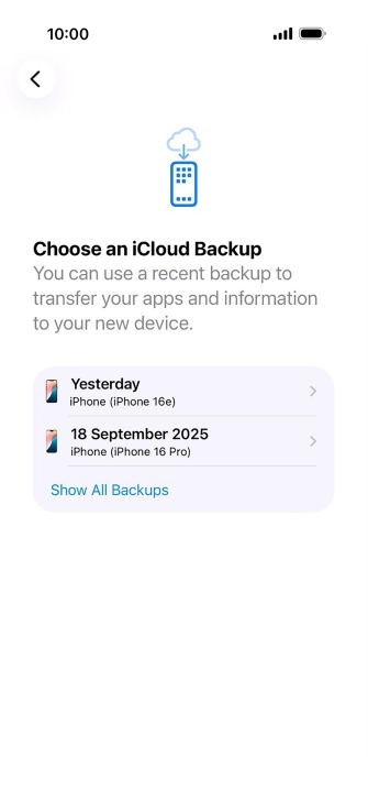 Press the required backup and your phone restores the content of the selected backup. Subsequently, follow the instructions on the screen to set up your phone and prepare it for use. Press the required backup and your phone restores the content of the selected backup. Subsequently, follow the instructions on the screen to set up your phone and prepare it for use.