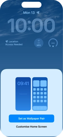 To use the same colour theme on the home screen, press Set as Wallpaper Pair. To use the same colour theme on the home screen, press Set as Wallpaper Pair.