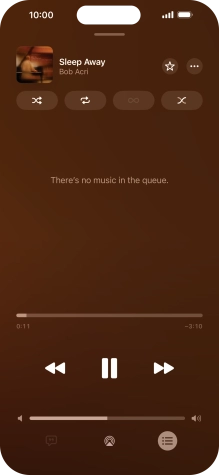 Press the shuffle icon to turn the function on or off.