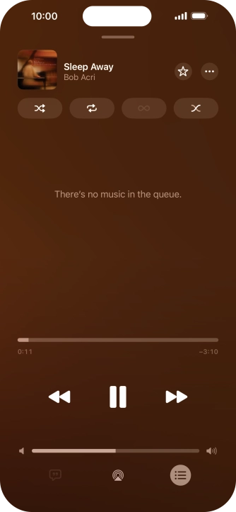 Press the shuffle icon to turn the function on or off.