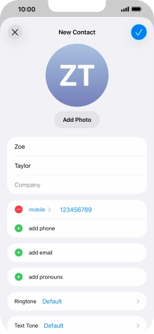 Press the confirm icon.