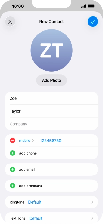 Press the confirm icon.