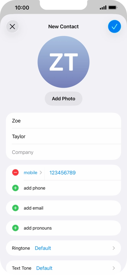 Press the confirm icon.